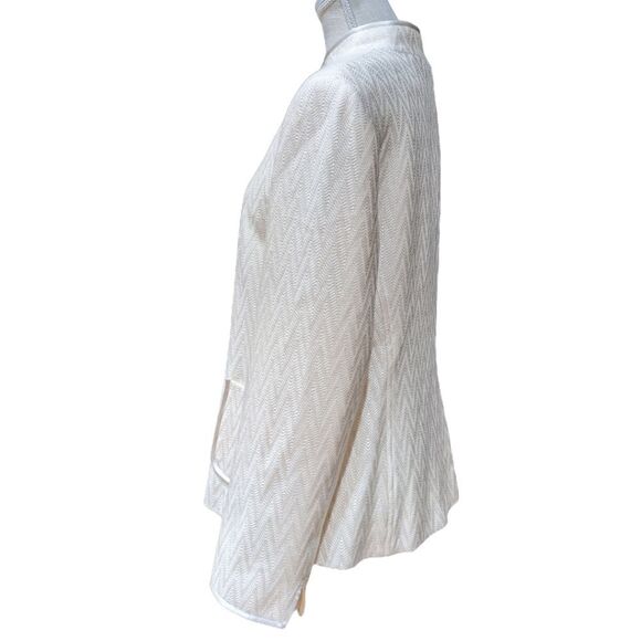 Anne Klein Women's Ivory Viscose & Wool Blend Textured Jacket Size 14 - Picture 5 of 12